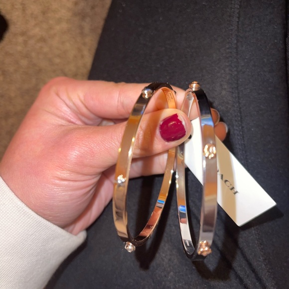 Coach pegged signature hinged bangle bracelets 2